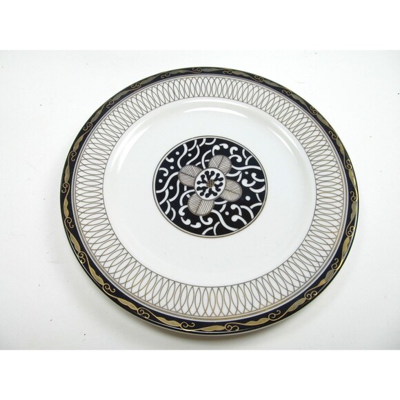 Georges Briard Royal Tapestry 7.5” Salad Plates Black Gold Pristine Bundle of 4 - Picture 4 of 6